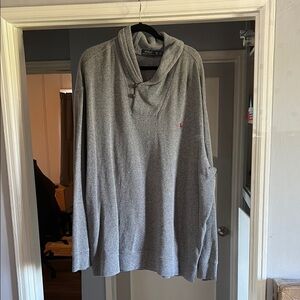 Ralph Lauren Heather Gray Hoodie with Pink Logo